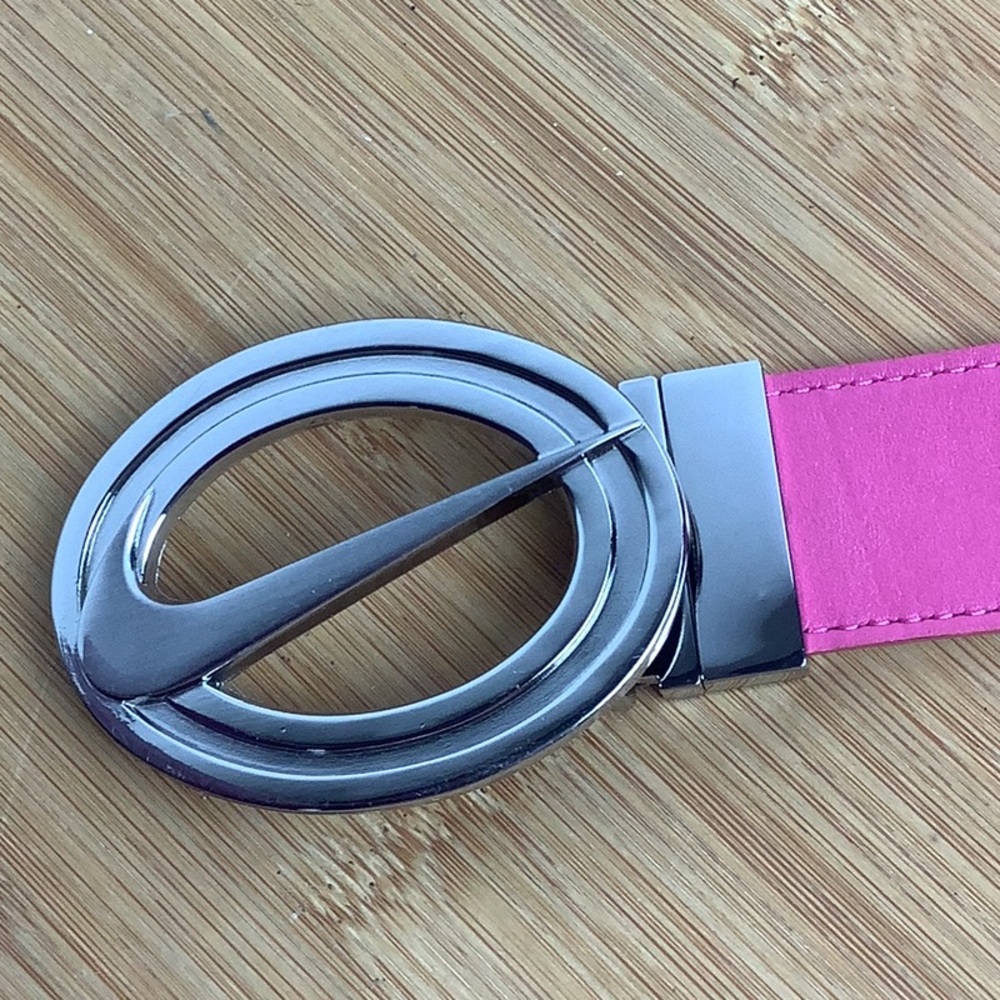Women Leather Belt Pink Size M